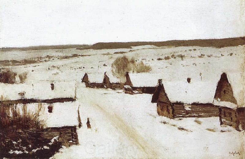 Isaac Levitan Village,Winter Spain oil painting art